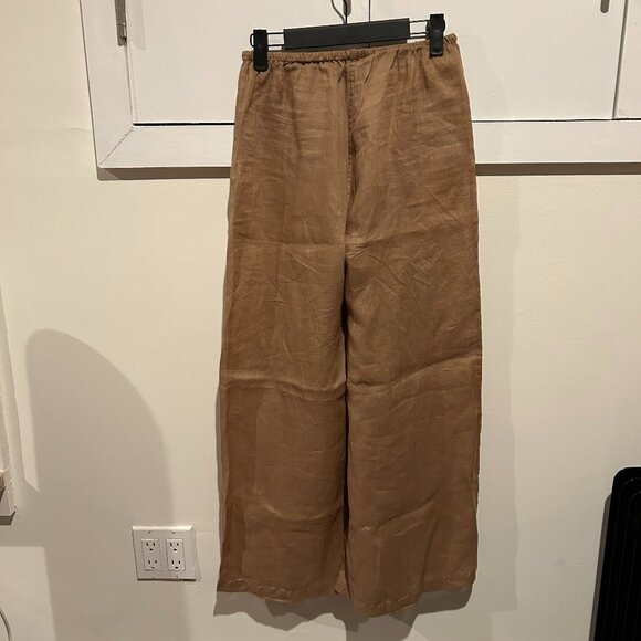 ARKET Lightweight Wide-Leg Drawstring Pants - Brown/Tan (XS) - Brand New - Picture 5 of 5